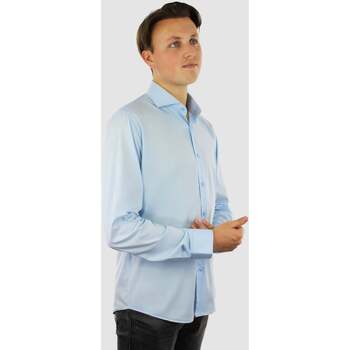 Textiel Heren Overhemden lange mouwen Vercate Strijkvrij Overhemd - Lichtblauw Bamboe Blauw