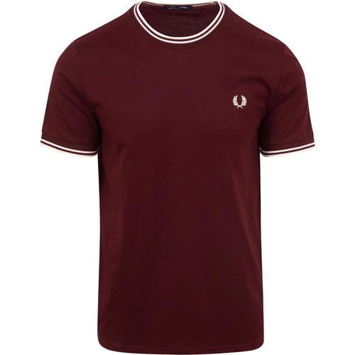 Textiel Heren T-shirts & Polo’s Fred Perry Twin Tipped T-shirt Bordeaux Bordeau