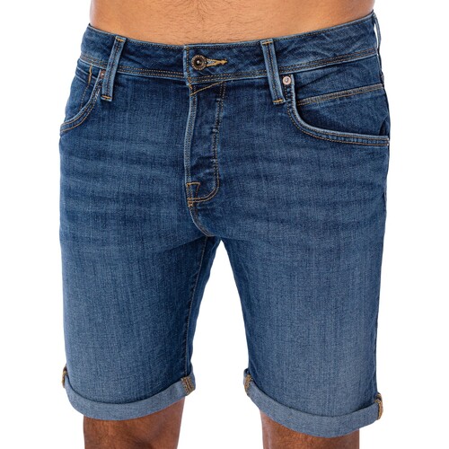 Textiel Heren Korte broeken / Bermuda's Jack & Jones Rick 038 Fox-spijkerbroek Blauw