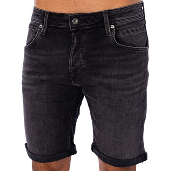 Textiel Heren Korte broeken / Bermuda's Jack & Jones Rick 344 Fox-spijkerbroek Zwart