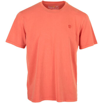 Textiel Heren T-shirts korte mouwen Timberland Garment Dye Short Sleeve Oranje