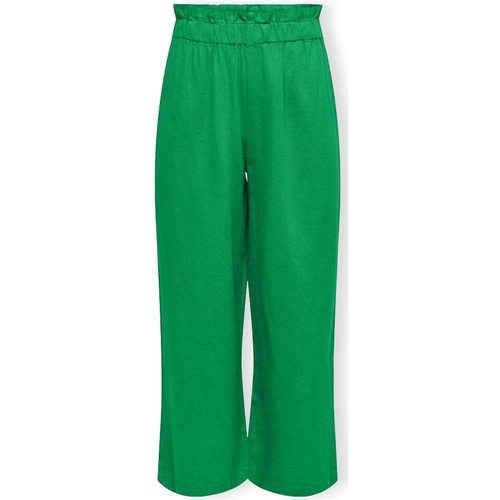 Textiel Dames Broeken / Pantalons Only Solvi-Caro Linen Trousers - Green Bee Groen