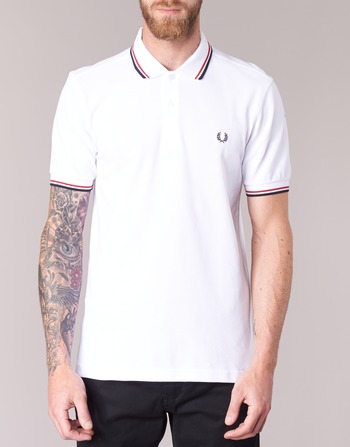 Fred Perry SLIM FIT TWIN TIPPED Wit / Rood