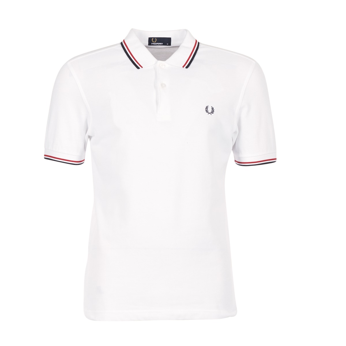 Textiel Heren Polo's korte mouwen Fred Perry SLIM FIT TWIN TIPPED Wit / Rood