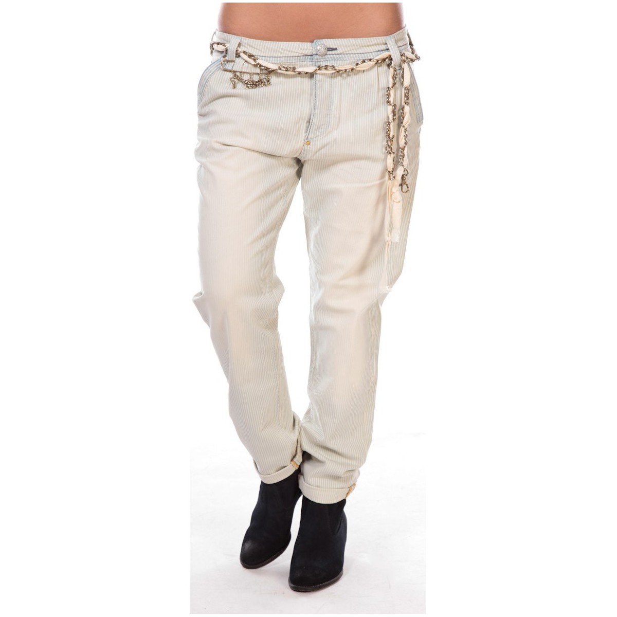 Textiel Dames Losse broeken / Harembroeken Rich & Royal Rich&royal Pantalon Amalfi 05Q990 Beige