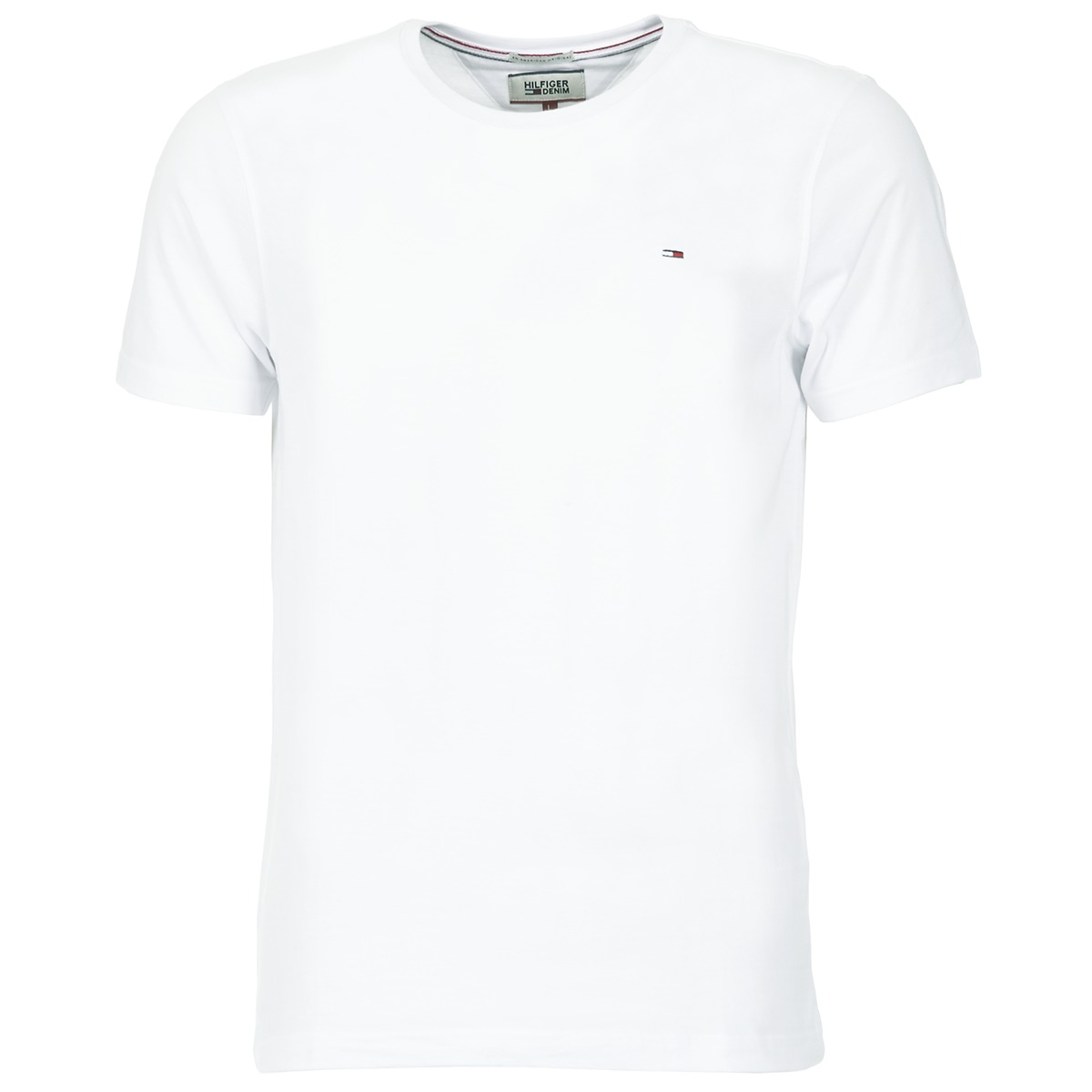 Tommy Jeans - Heren Tee SS Flag Slim Fit Shirt - Wit - Maat M