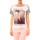 Textiel Dames T-shirts korte mouwen By La Vitrine Tee-shirt B005 Blanc/Gris Grijs