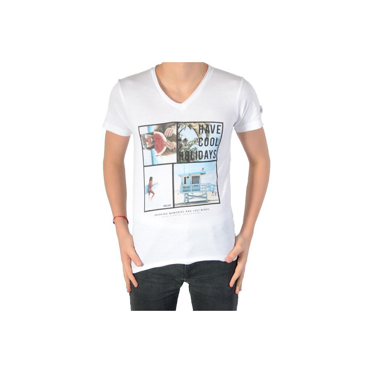 Textiel Meisjes T-shirts korte mouwen Deeluxe 77347 Wit
