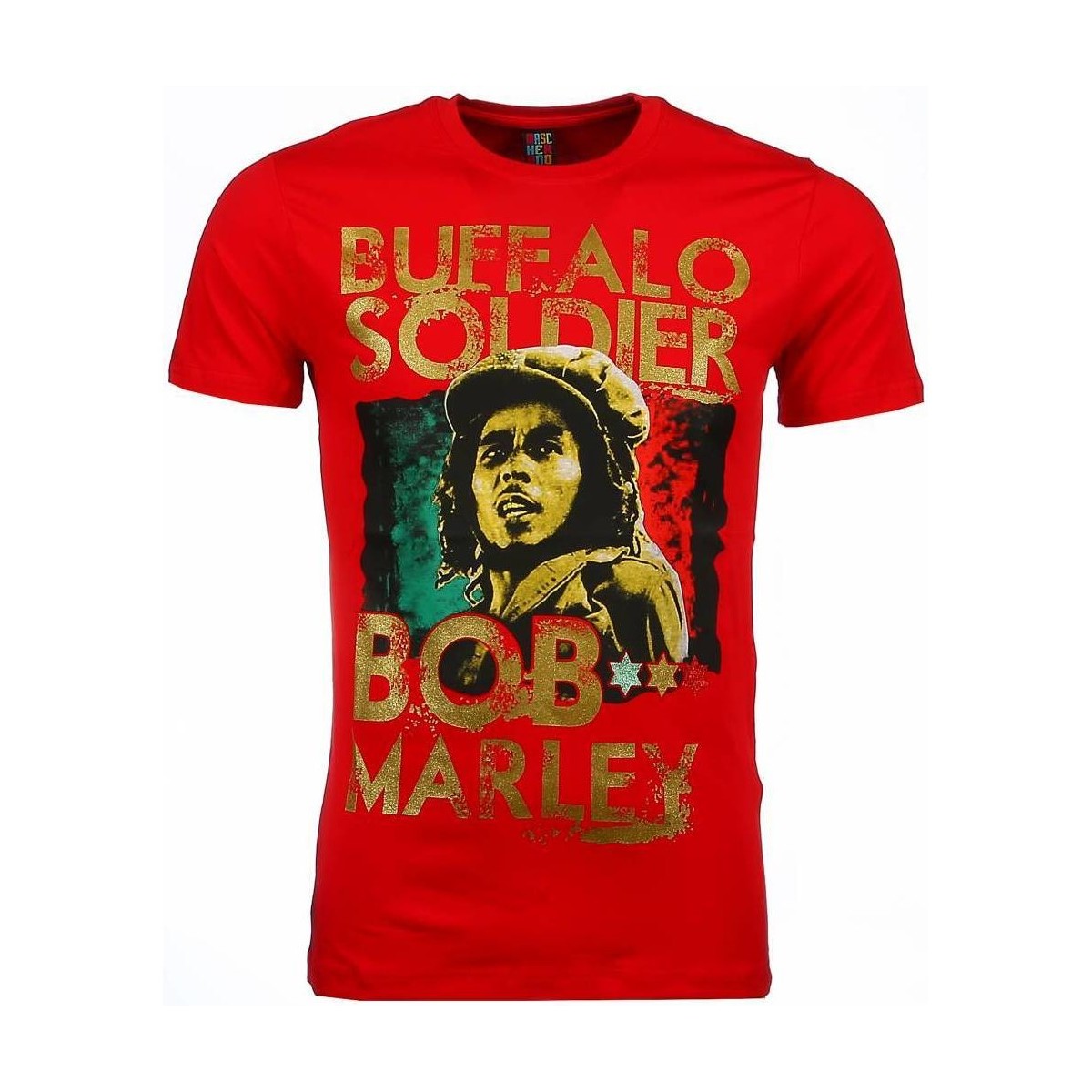 Textiel Heren T-shirts korte mouwen Local Fanatic Bob Marley Buffalo Soldier Print Rood