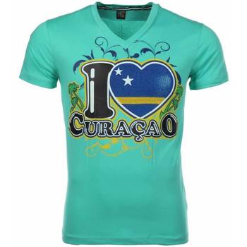 Textiel Heren T-shirts korte mouwen Local Fanatic I Love Curacao Groen