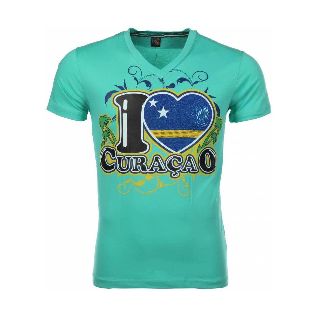 Textiel Heren T-shirts korte mouwen Local Fanatic I Love Curacao Groen