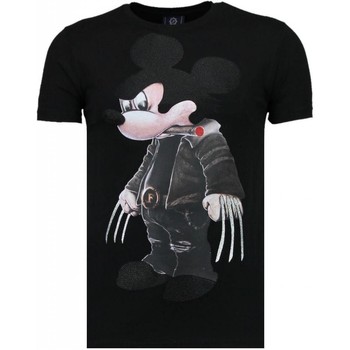 Textiel Heren T-shirts korte mouwen Local Fanatic Bad Mouse Rhinestone Zwart