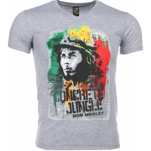 Textiel Heren T-shirts korte mouwen Local Fanatic Bob Marley Concrete Jungle Print Grijs