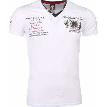 Textiel Heren T-shirts korte mouwen David Copper Korte Mouwen Borduur Polo Players Wit