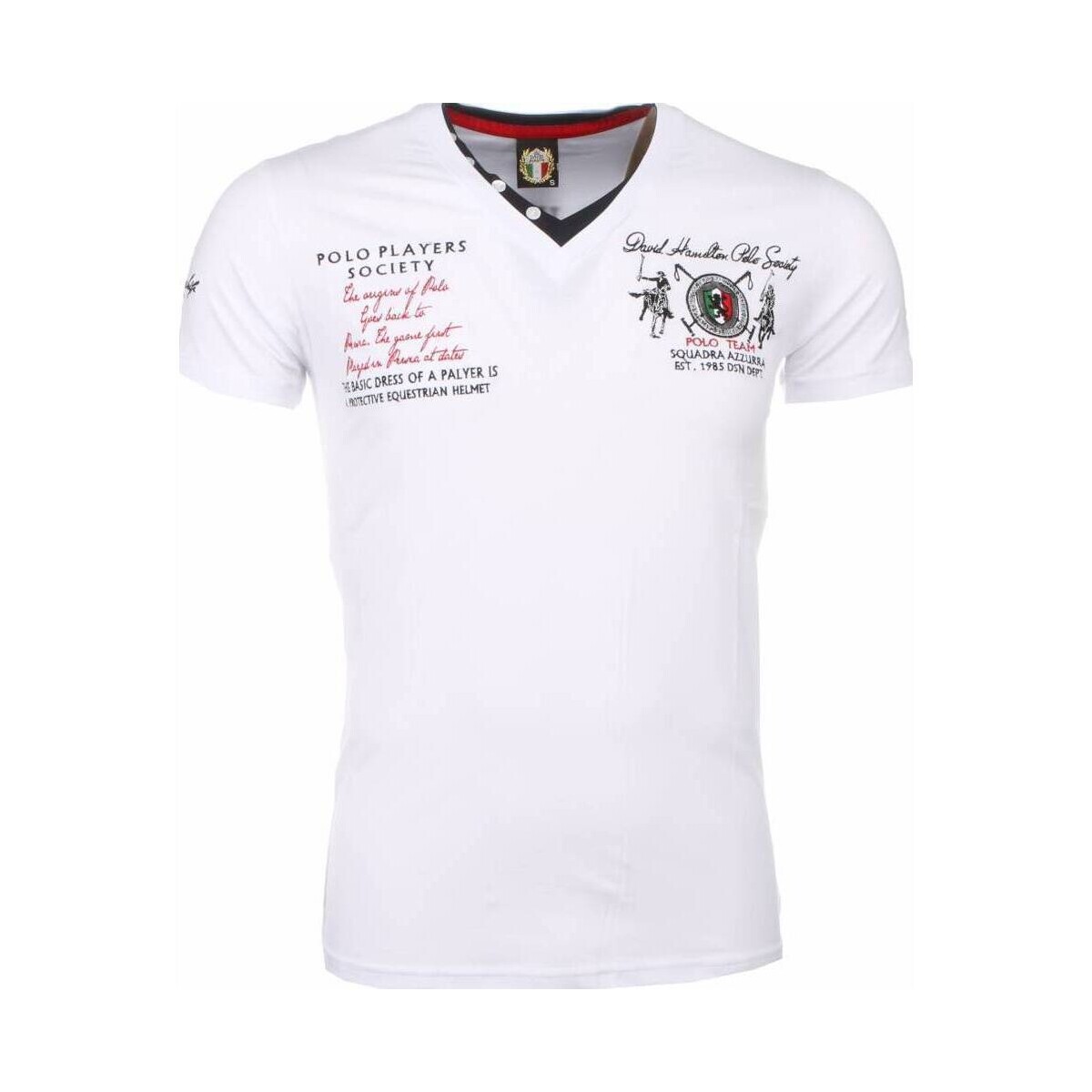Textiel Heren T-shirts korte mouwen David Copper Korte Mouwen Borduur Polo Players Wit
