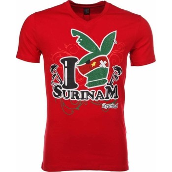 Textiel Heren T-shirts korte mouwen Local Fanatic I Love Suriname Rood