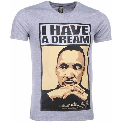 Textiel Heren T-shirts korte mouwen Local Fanatic Martin Luther King I Have A Dream Grijs
