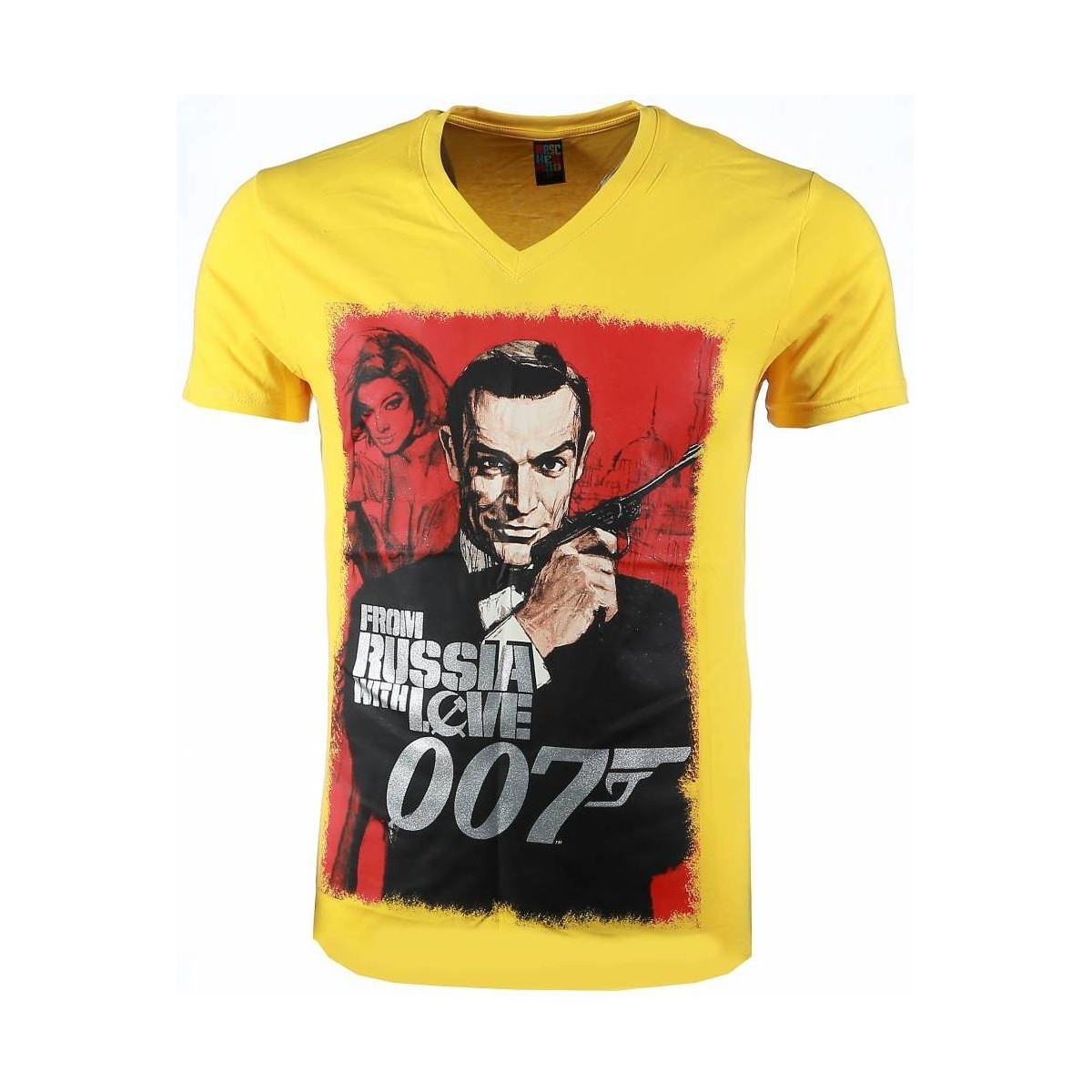 Textiel Heren T-shirts korte mouwen Local Fanatic James Bond From Russia Print Geel