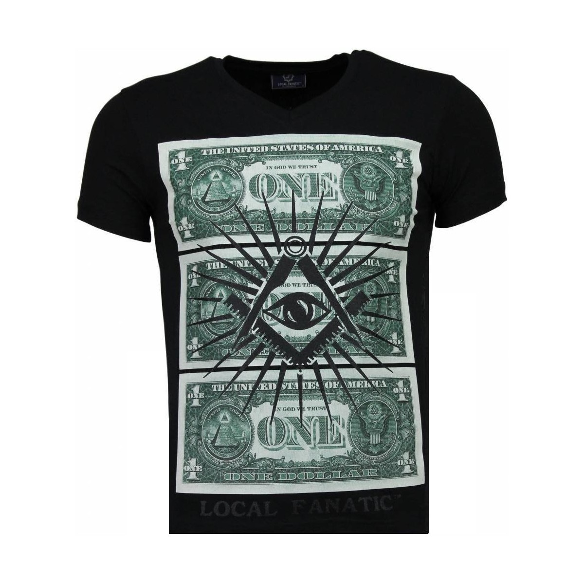Textiel Heren T-shirts korte mouwen Local Fanatic One Dollar Eye Zwart