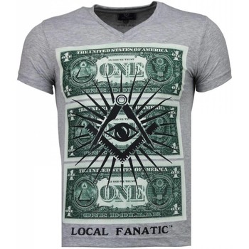 Textiel Heren T-shirts korte mouwen Local Fanatic One Dollar Eye Grijs