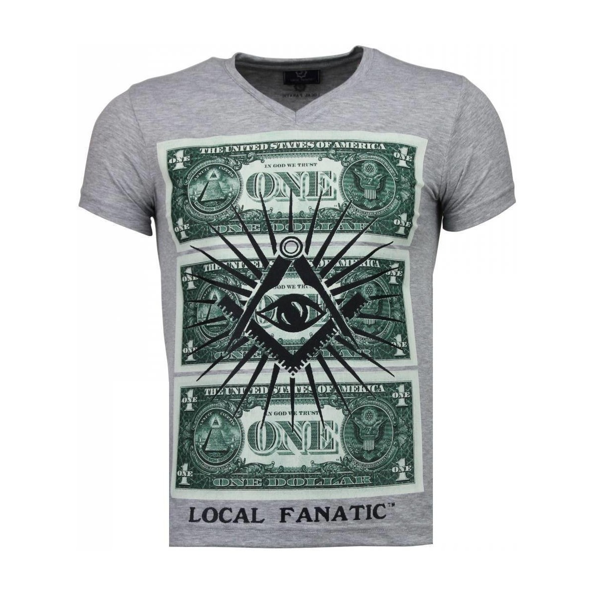 Textiel Heren T-shirts korte mouwen Local Fanatic One Dollar Eye Grijs