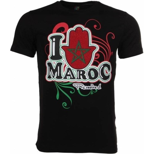 Textiel Heren T-shirts korte mouwen Local Fanatic I Love Maroc Zwart