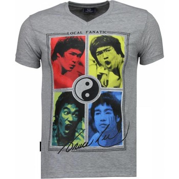 Textiel Heren T-shirts korte mouwen Local Fanatic Bruce Lee Ying Yang Grijs