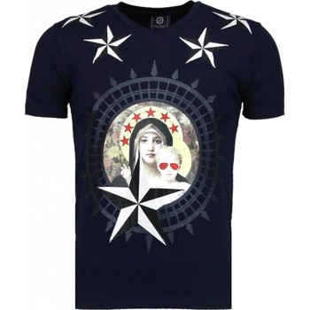 Textiel Heren T-shirts korte mouwen Local Fanatic Holy Mary Rhinestone Blauw