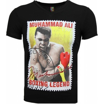 T-shirt - Muhammad Ali Zegel Print - Zwart