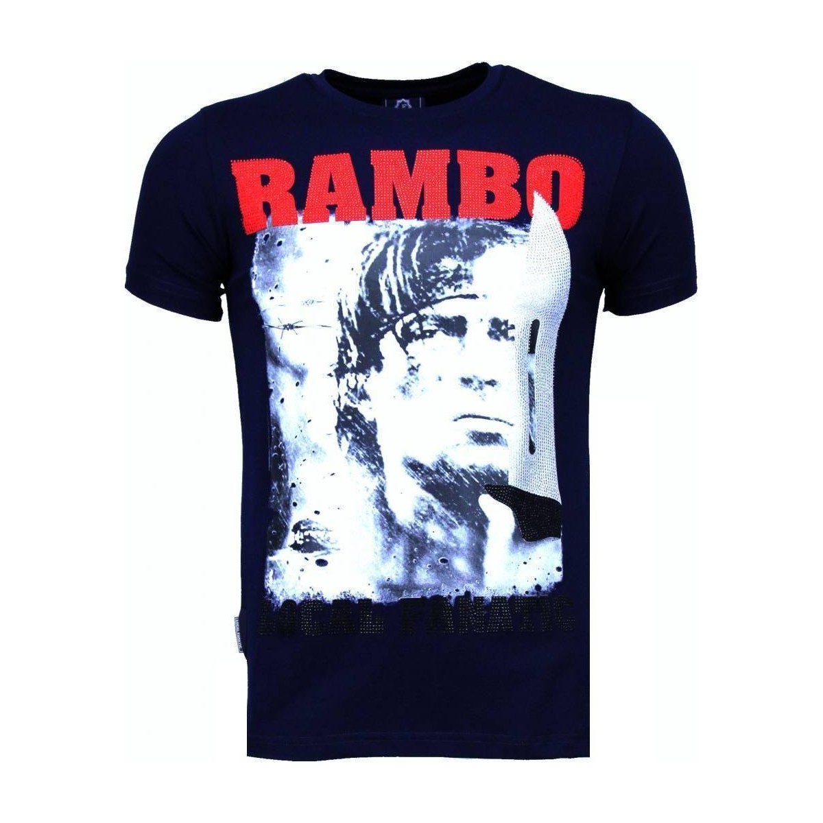 Textiel Heren T-shirts korte mouwen Local Fanatic Rambo Rhinestone Blauw