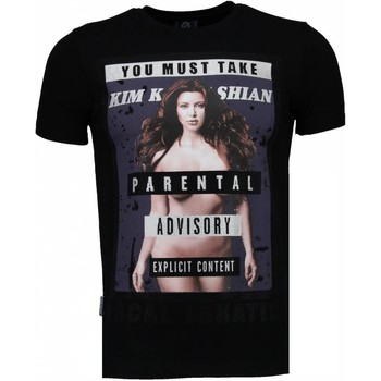 Textiel Heren T-shirts korte mouwen Local Fanatic Kim Kardashian Rhinestone Zwart