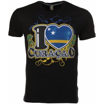 Textiel Heren T-shirts korte mouwen Local Fanatic I Love Curacao Zwart