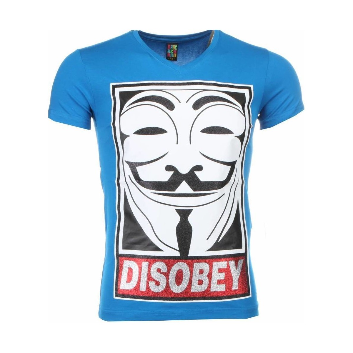 Textiel Heren T-shirts korte mouwen Local Fanatic Anonymous Disobey Print Blauw