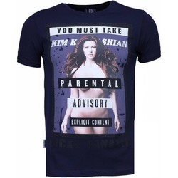 Textiel Heren T-shirts korte mouwen Local Fanatic Kim Kardashian Rhinestone Blauw
