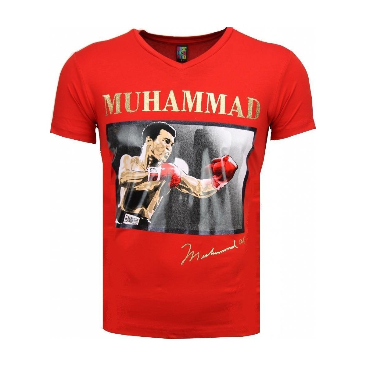 Textiel Heren T-shirts korte mouwen Local Fanatic Muhammad Ali Glossy Print Rood