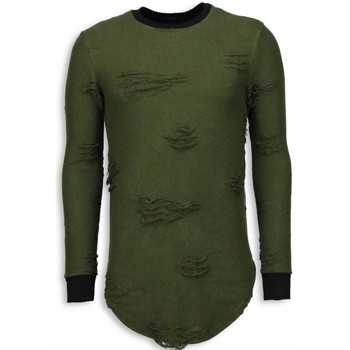 Textiel Heren Sweaters / Sweatshirts Justing Destroyed Look Long Fit Groen
