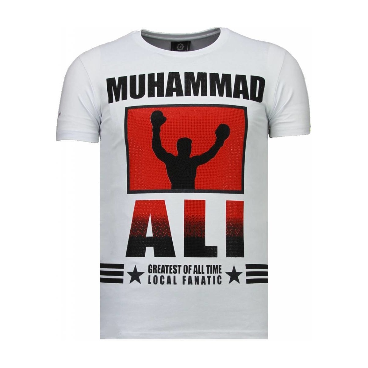 Textiel Heren T-shirts korte mouwen Local Fanatic Muhammad Ali Rhinestone Wit