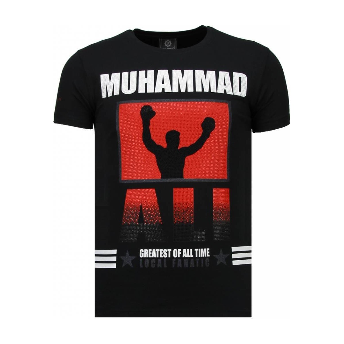 Textiel Heren T-shirts korte mouwen Local Fanatic Muhammad Ali Rhinestone Zwart