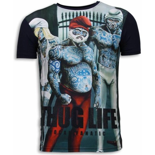 Textiel Heren T-shirts korte mouwen Local Fanatic Thug Life Digital Rhinestone Blauw