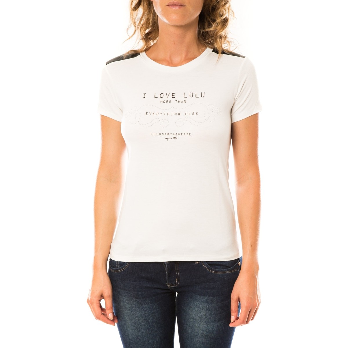 Textiel Dames T-shirts korte mouwen LuluCastagnette T-shirt Funk Blanc Wit