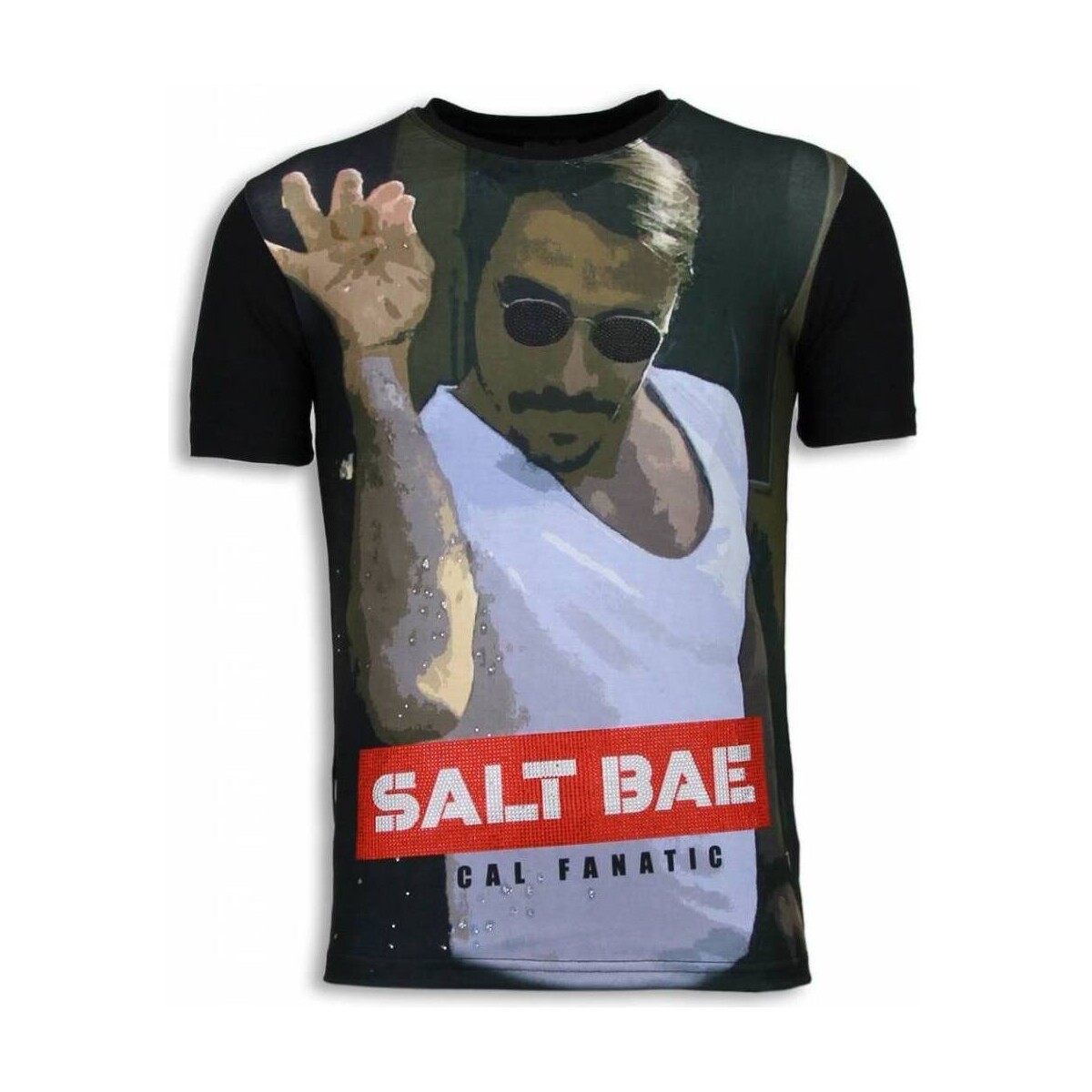 Textiel Heren T-shirts korte mouwen Local Fanatic Salt Bae Digital Rhinestone Zwart