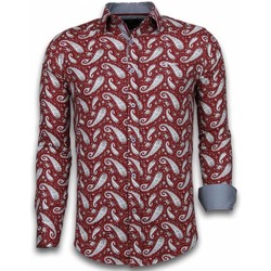 Textiel Heren Overhemden lange mouwen Tony Backer Blouse Flower Pattern Bordeaux