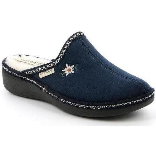 Schoenen Dames Leren slippers Grunland DSG-CI0835 Blauw