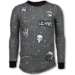 Textiel Heren Sweaters / Sweatshirts Local Fanatic Longfit Embroidery Patches Rockstar Grijs