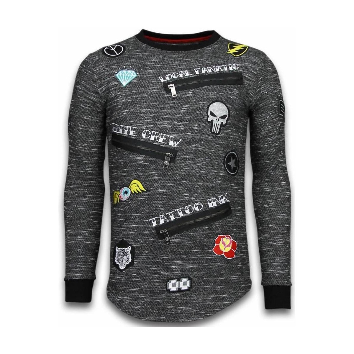 Textiel Heren Sweaters / Sweatshirts Local Fanatic Longfit Embroidery Patches Elite Grijs