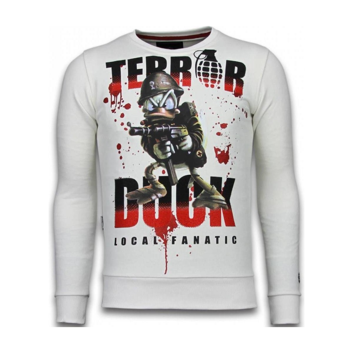 Textiel Heren Sweaters / Sweatshirts Local Fanatic Terror Duck Rhinestone Wit