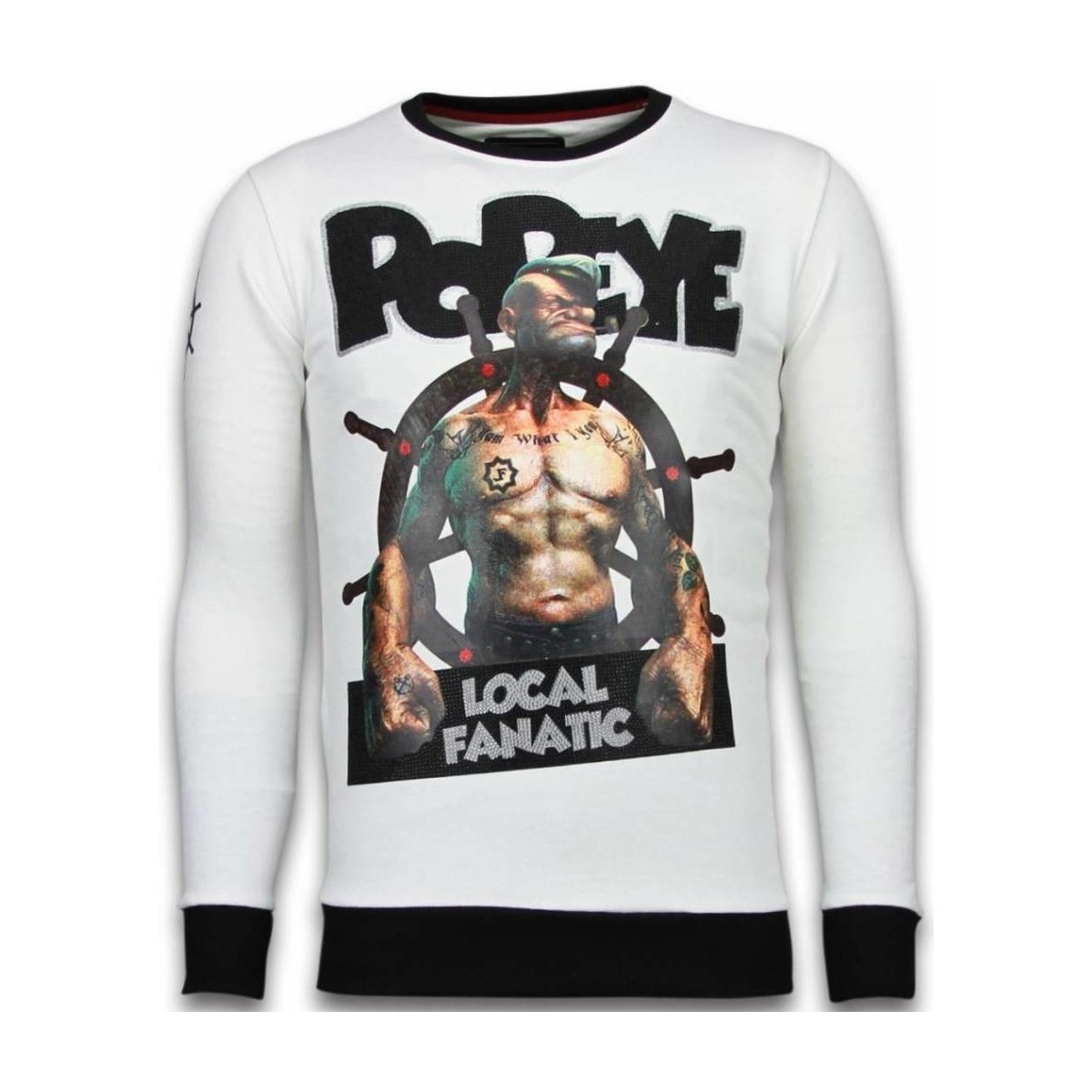 Textiel Heren Sweaters / Sweatshirts Local Fanatic Popeye Rhinestone Wit