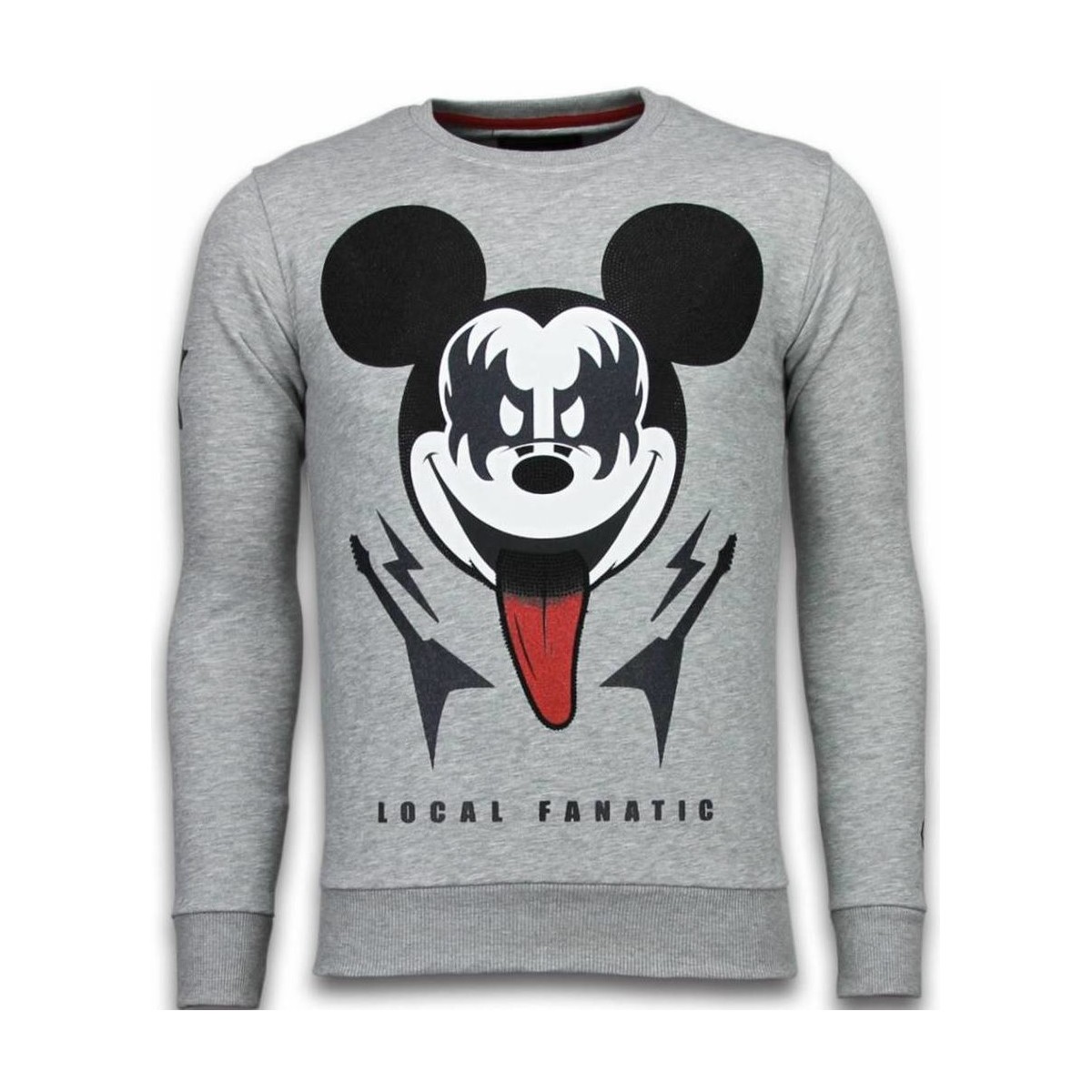 Textiel Heren Sweaters / Sweatshirts Local Fanatic Kiss My Mickey Rhinestone Grijs
