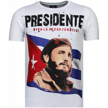 Textiel Heren T-shirts korte mouwen Local Fanatic Presidente Rhinestone Wit