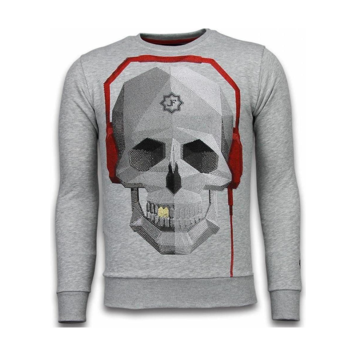Textiel Heren Sweaters / Sweatshirts Local Fanatic Skull Beat Rhinestone Grijs